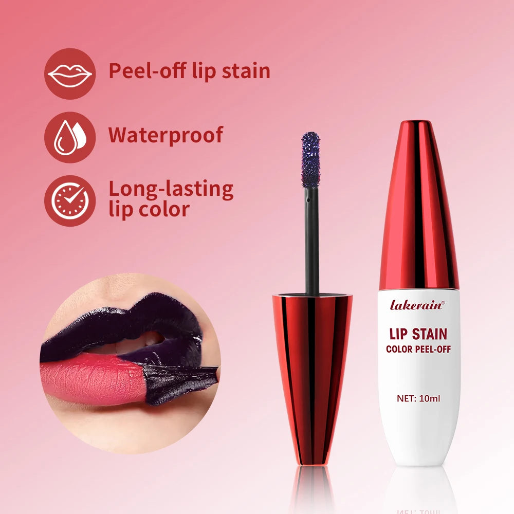 Peel Off Rose Pink Lip Gloss Matte Outline Contour Tattoo Lip Stain Waterproof Transfer Resistant Tear Off Natural Lip Tint